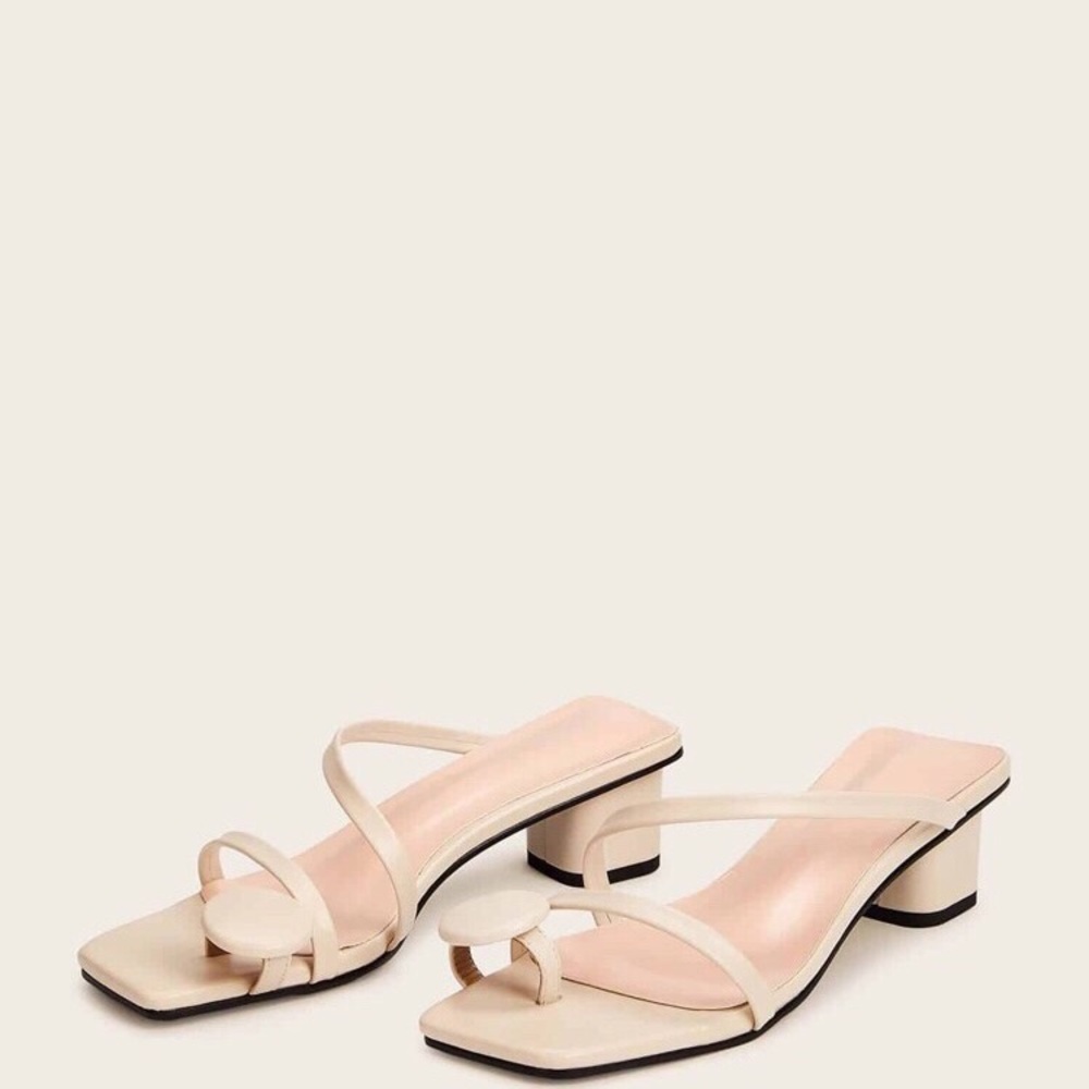 Shein Toe Ring Strappy Chunky Heels